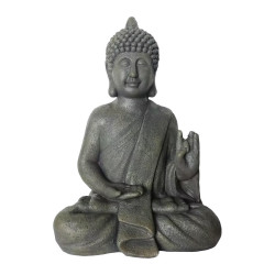 Relaxdays SOCHA antracitová Buddha polyresin vzhled kamene 52 cm