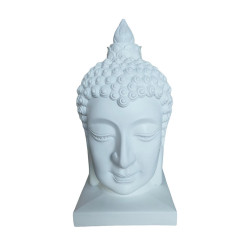 Relaxdays SOCHA Bílá hlava Buddhy polyresin 60 cm