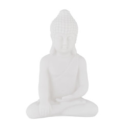 Relaxdays SOŠKA Bílá Buddha plast mrazuvzdorná 17 cm
