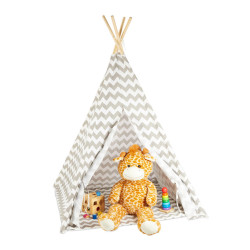 Relaxdays STAN bílá šedá dětské tipi