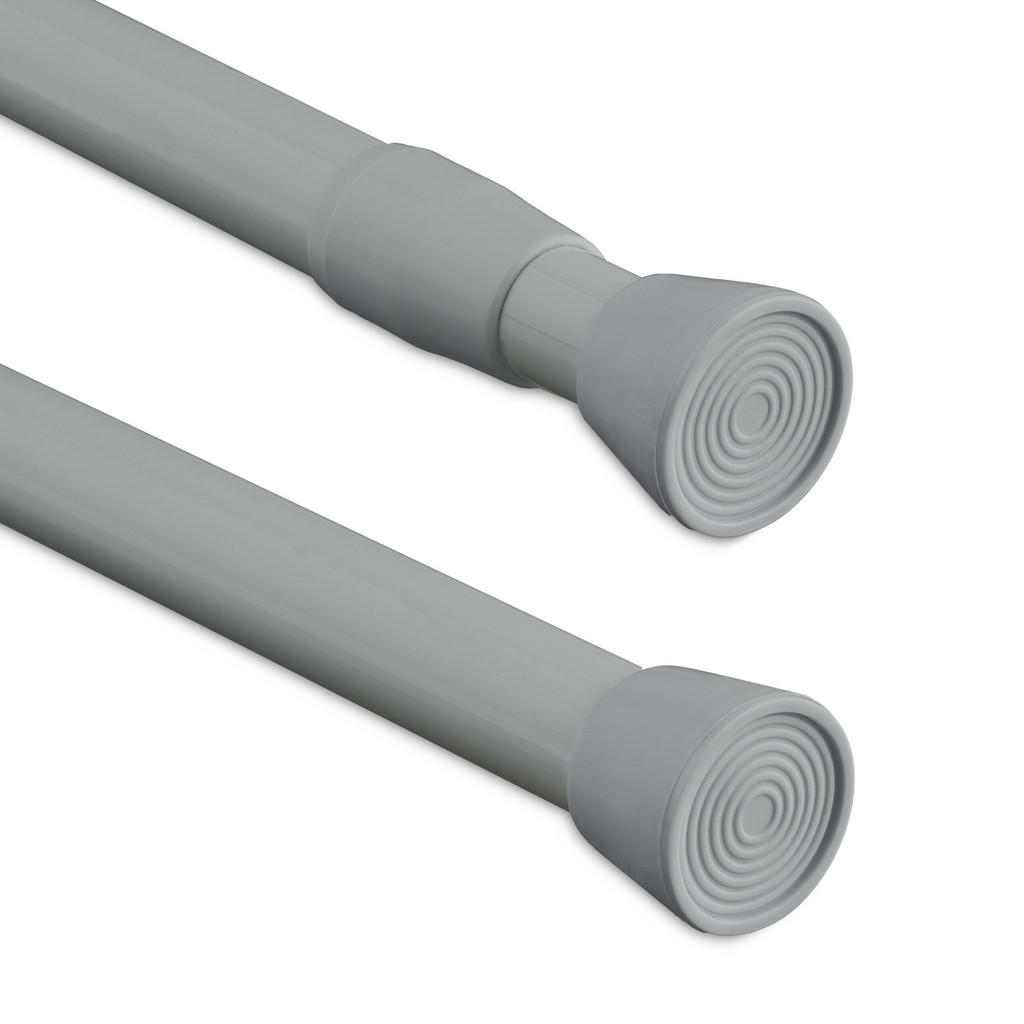 Relaxdays TELESKOPICKÁ TYČ Šedá nerezová ocel napínací 66-110 cm