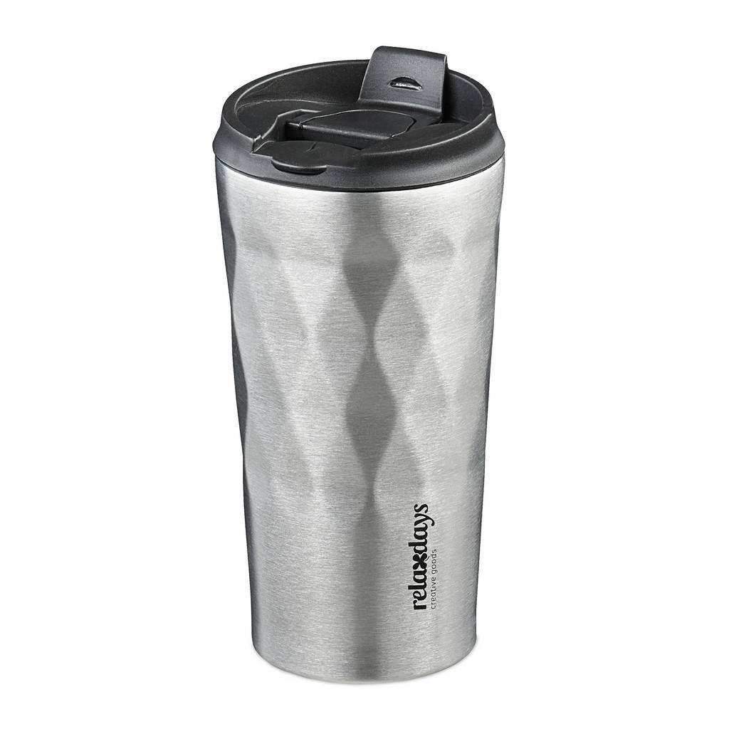 Relaxdays TERMOHRNEK stříbrný černý nerez 350 ml