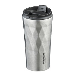Relaxdays TERMOHRNEK stříbrný černý nerez 350 ml