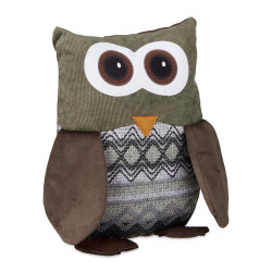 Relaxdays ZARÁŽKA hnědá sova polyester s pískovou výplní 24 cm