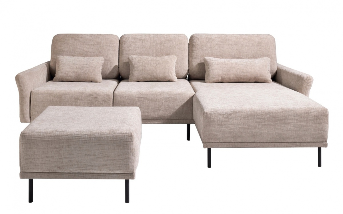 Rohová polohovací sedací souprava s taburetem adapto - pravá - výběr