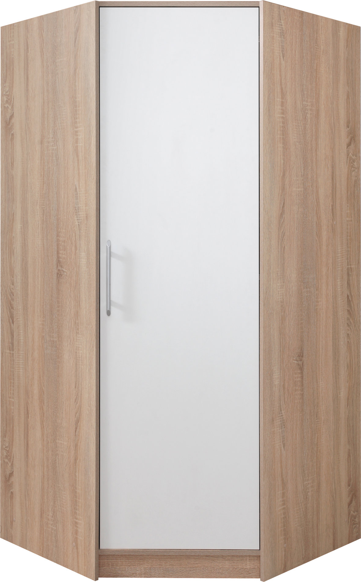 Rohová šatní skříň Smart SR4 Barva korpusu + barva dveří: Dub sonoma + Bílá