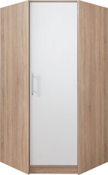 Rohová šatní skříň Smart SR4 Barva korpusu + barva dveří: Dub sonoma + Bílá