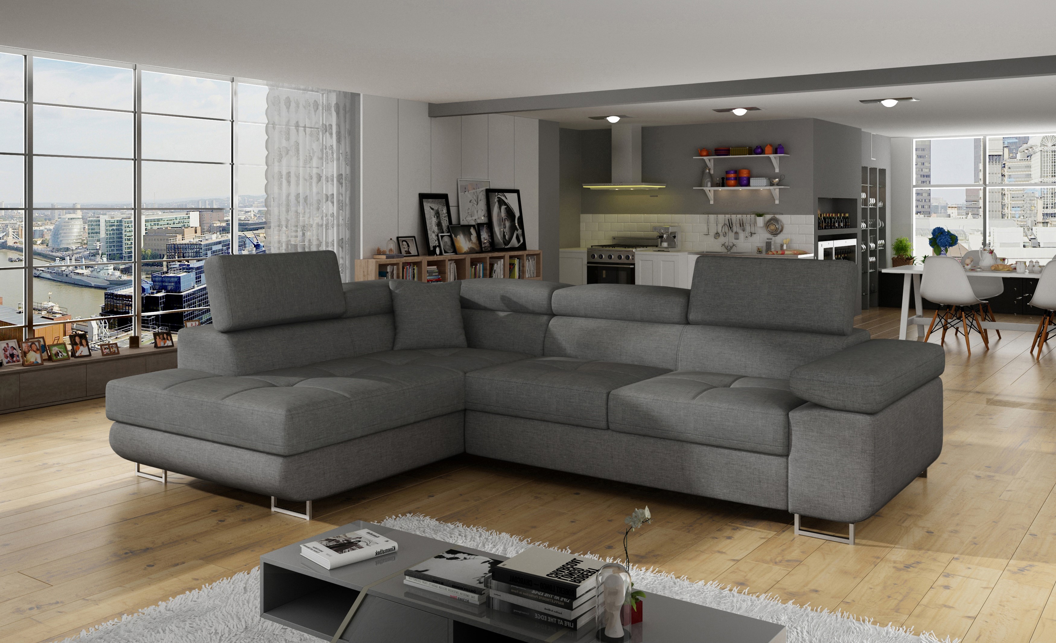 Rohová sedací souprava Anton - Sawana 21 Provedení: Levá varianta, látka: Sawana 21