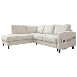 ROHOVÁ SEDAČKA, textil, béžová