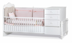 Rostoucí postýlka 80x180 luxor - bílá/béžová