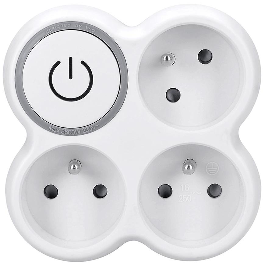 Rozbočka 3x15A s vypínačem