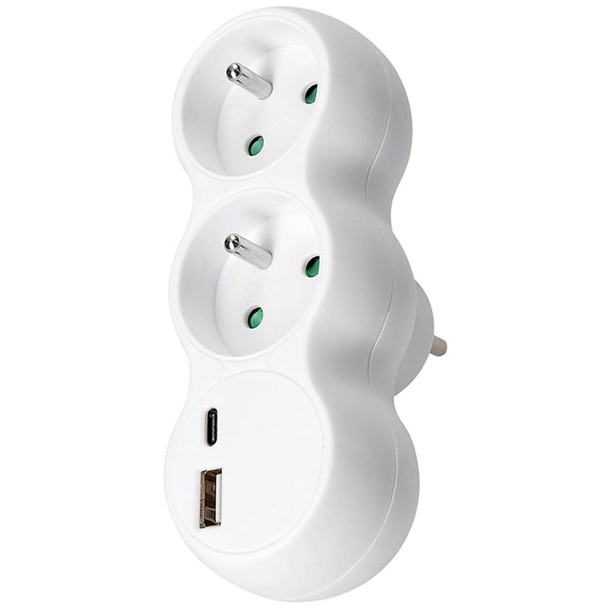 Rozbočka s USB a+c nabíječkou 2x10A