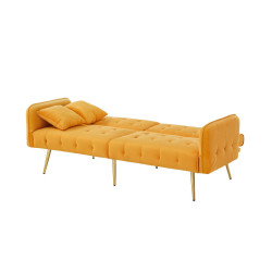ROZKLÁDACÍ POHOVKA 178/82/70 cm Žlutá