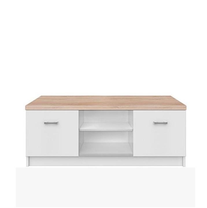 Rtv stolek 2d, dtd laminovaná, bílá / dub sonoma, topty