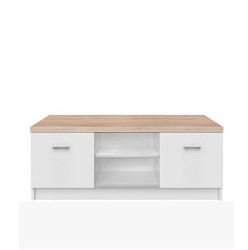 Rtv stolek 2d, dtd laminovaná, bílá / dub sonoma, topty