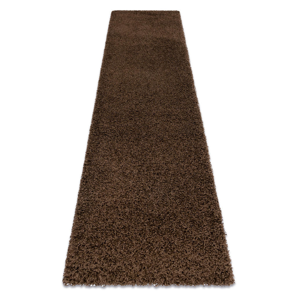rugsX BĚHOUN SOFFI shaggy 5cm hnědý - do kuchyně, předsíně, chodby, haly 60/300 cm