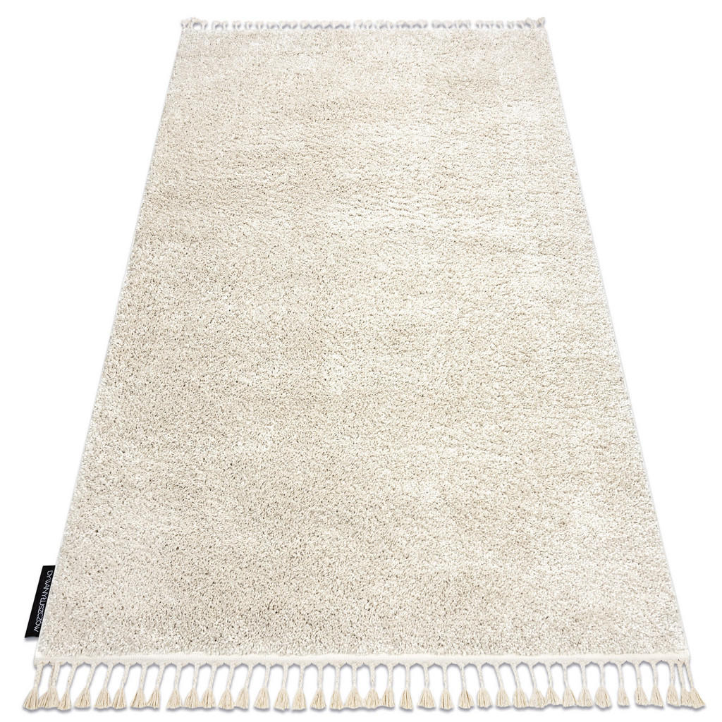 rugsX KOBEREC BERBER 9000, krémový - střapce, Maroko Shaggy 200/290 cm