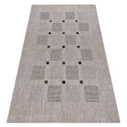 rugsX KOBEREC SIZAL FLOORLUX 20079 čtverce stříbrný / Černá 240/330 cm