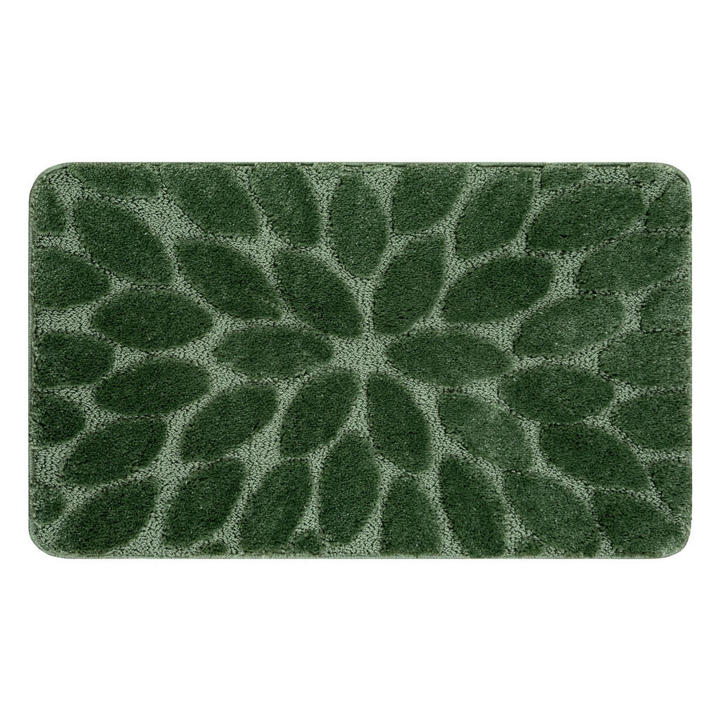 rugsX KOUPELNOVÝ koberec SUPREME STONES, kameny, protiskluzový, měkký - zelená 60/100 cm
