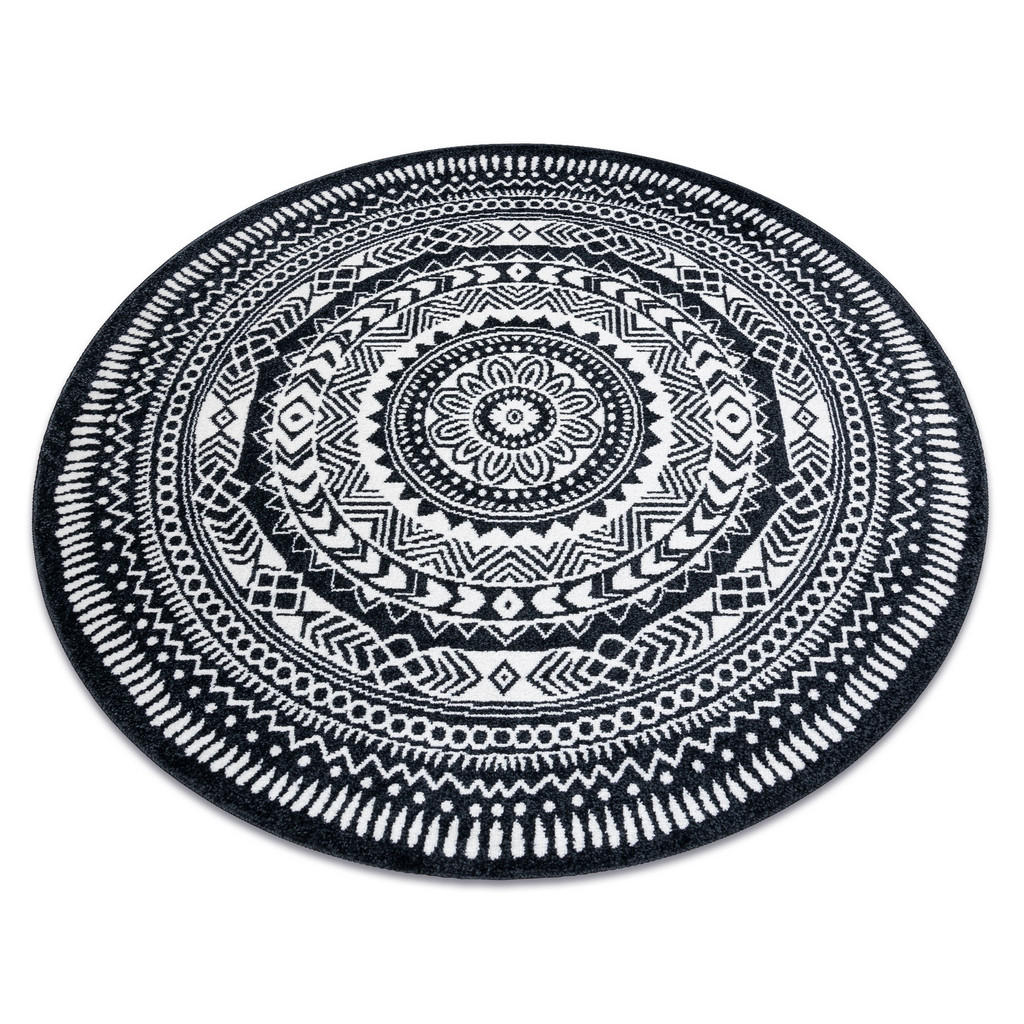 rugsX KULATÝ koberec FUN Napkin ubrousek - černý 120 cm