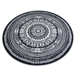 rugsX KULATÝ koberec FUN Napkin ubrousek - černý 120 cm