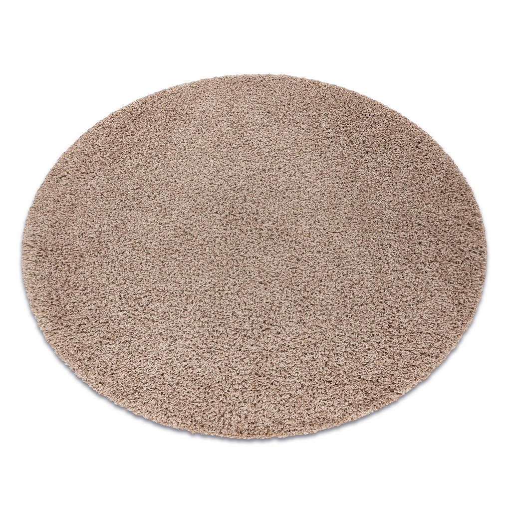 rugsX KULATÝ koberec SOFFI shaggy 5cm béžový 160 cm