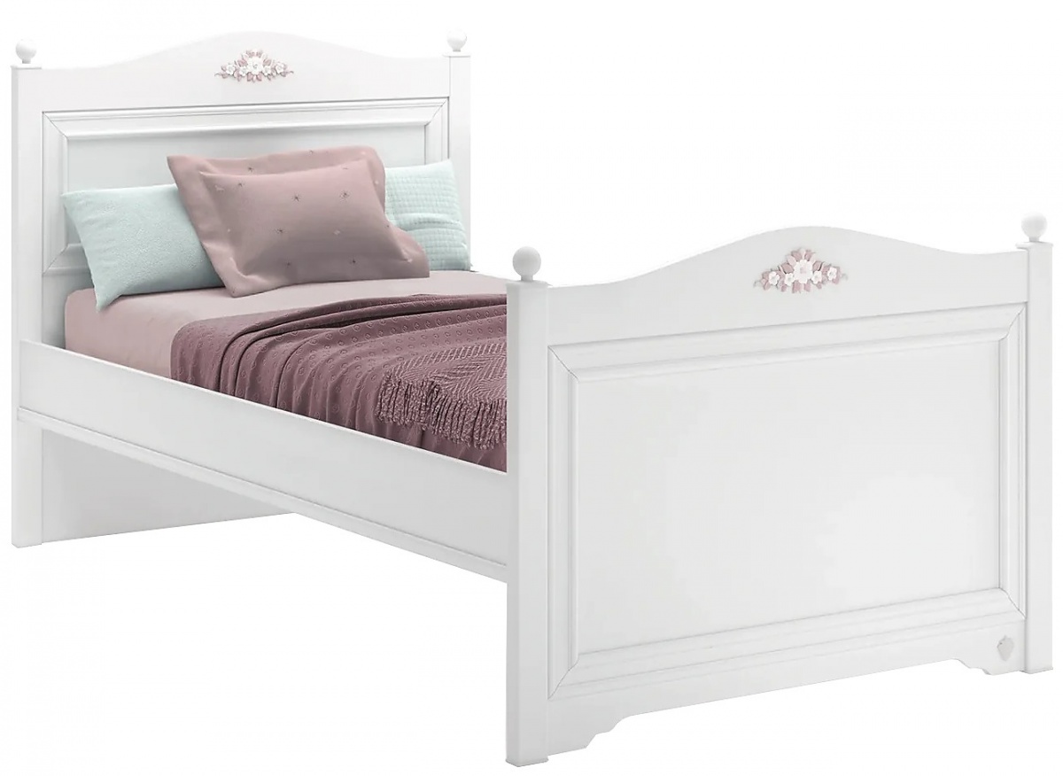 Rustikální bílá postel 100x200cm ballerina - bílá