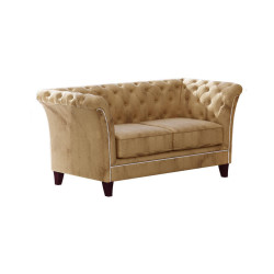 S-Style CHESTERFIELD DVOUMÍSTNÁ POHOVKA Fusion z béžového sametu