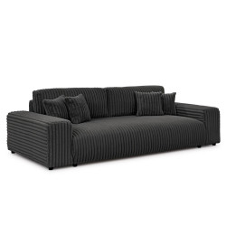 S-Style POHOVKA BIG SOFA Mollis s funkcí spaní a úložným prostorem v tmavě šedé barvě z plyšového manšestru