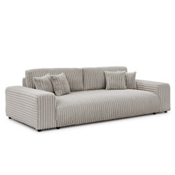 S-Style POHOVKA BIG SOFA Mollis s funkcí spaní a úložným prostorem ve světle šedé barvě z plyšového manšestru