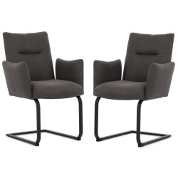 S-Style SADA ŽIDLÍ 2 kusy Hera v moderním designu z mikrovlákna v antracitové vintage barvě