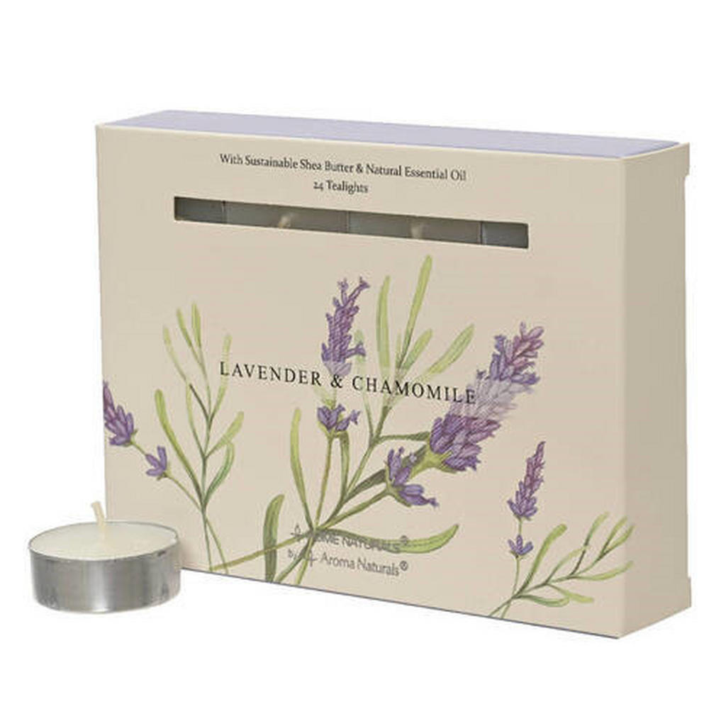 SADA ČAJOVÝCH SVÍČEK 12 kus levandule, heřmánek