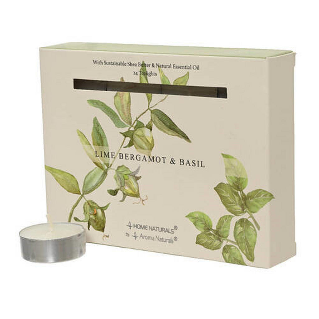 SADA ČAJOVÝCH SVÍČEK 12 kus limetka, bazalka