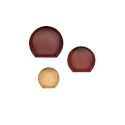 SADA NÁSTĚNNÝCH REGÁLŮ, barvy zlata, bordeaux, tmavě červená