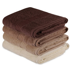 SADA OSUŠEK DO SPRCHY, 70/140 cm, hnědá, krémová, béžová 4dílné