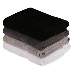 SADA OSUŠEK DO SPRCHY, 70/140 cm, šedá, černá, bílá, tmavě šedá 4dílné