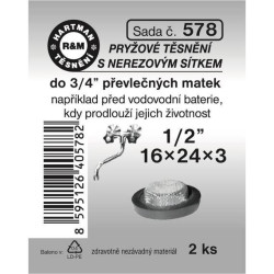 Sada těs.s tvar.nerez.sítkem - 1/2" - 2x494