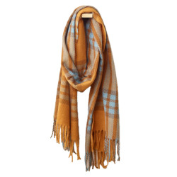 Šála Inverness 70x190 čtvercová, oranžová/modrá  - Sander
