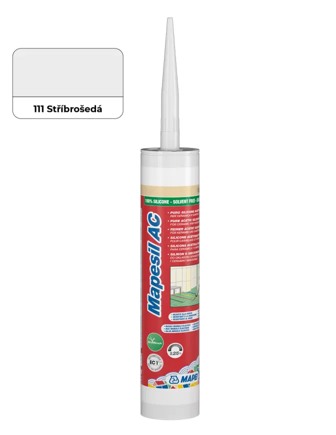 Sanitární silikon Mapei Mapesil 310 ml AC 111 stříbrošedá