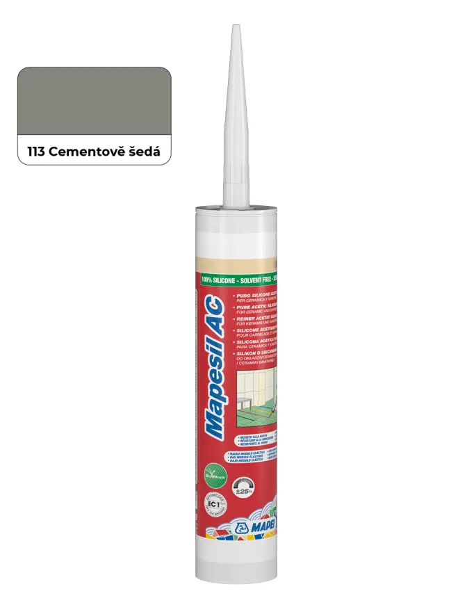 Sanitární silikon Mapei Mapesil 310 ml AC 113 cementově šedá