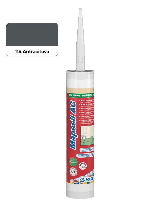 Sanitární silikon MAPEI Mapesil 310 ml AC 114 antracitová