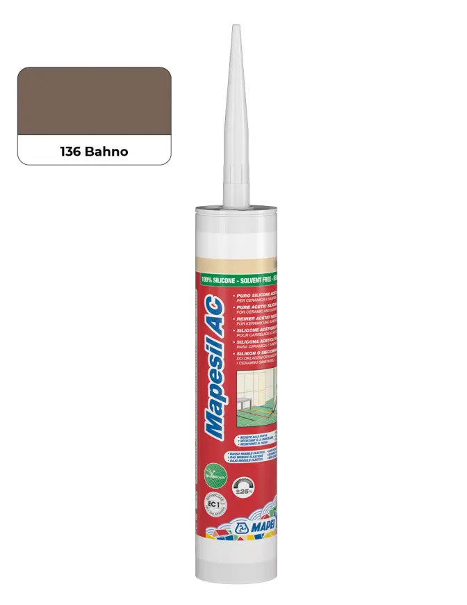 Sanitární silikon Mapei Mapesil 310 ml AC 136 bahno