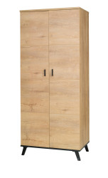 Šatní skříň  John 1 Barva korpusu: Dub - lefkas + černá