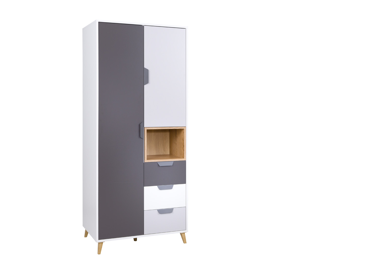 Šatní skříň  Joker 2 Barva korpusu: Bílá + grafitová