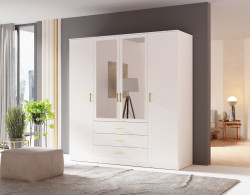 Šatní skříň 4D - Bílá Barva korpusu: Bílá, Rozměry: 200 cm