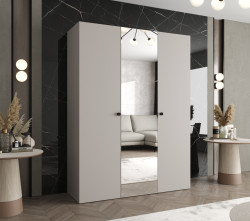 Šatní skříň Abi Parma 2 Rozměry: 150 cm, Pásky / úchyty: Černá, Barva korpusu + barva dveří: Kašmír + Kašmír