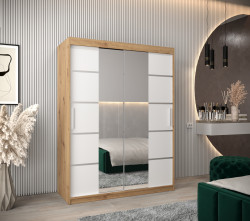 Šatní skříň Abi V4 Barva korpusu: Dub artisan, Rozměry: 150 cm, Dveře: Bílá