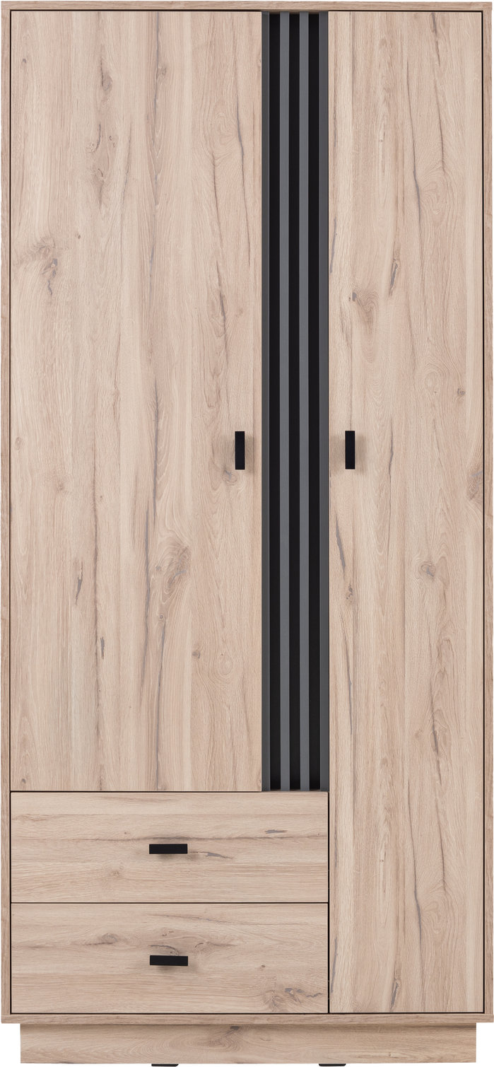 Šatní skříň AllMo AL1 Barva korpusu + barva dveří: Dub Estena + Antracit