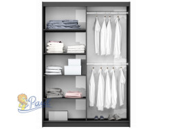 Šatní skříň Bastia Barva korpusu: Grafitová, Rozměry: 150 cm