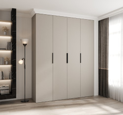 Šatní skříň Como 4 - hloubka 50 cm Rozměry: 190 cm, Pásky / úchyty: Černá, Barva korpusu + barva dveří: Kašmír